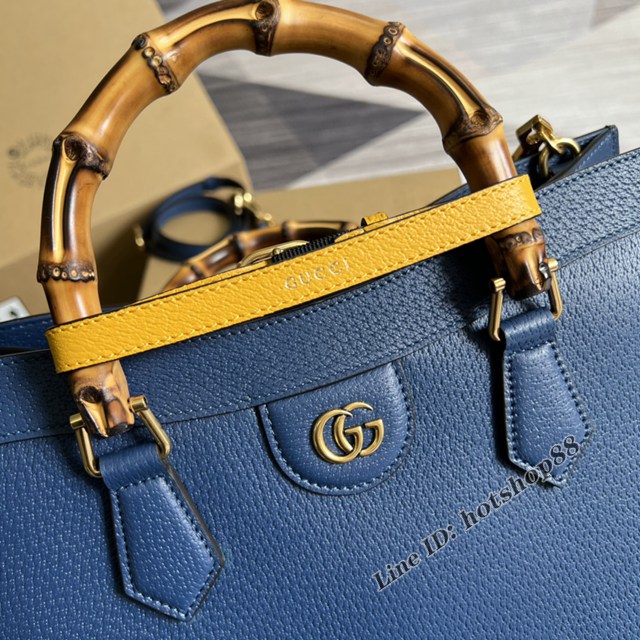 Gucci官網2022新款Aria-時尚詠歎調系列女包 古馳原廠皮竹節大號手提托特包678842 gqy4691